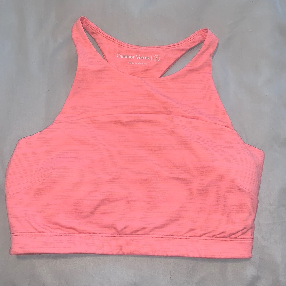 Outdoor Voices Move Free coral crop top